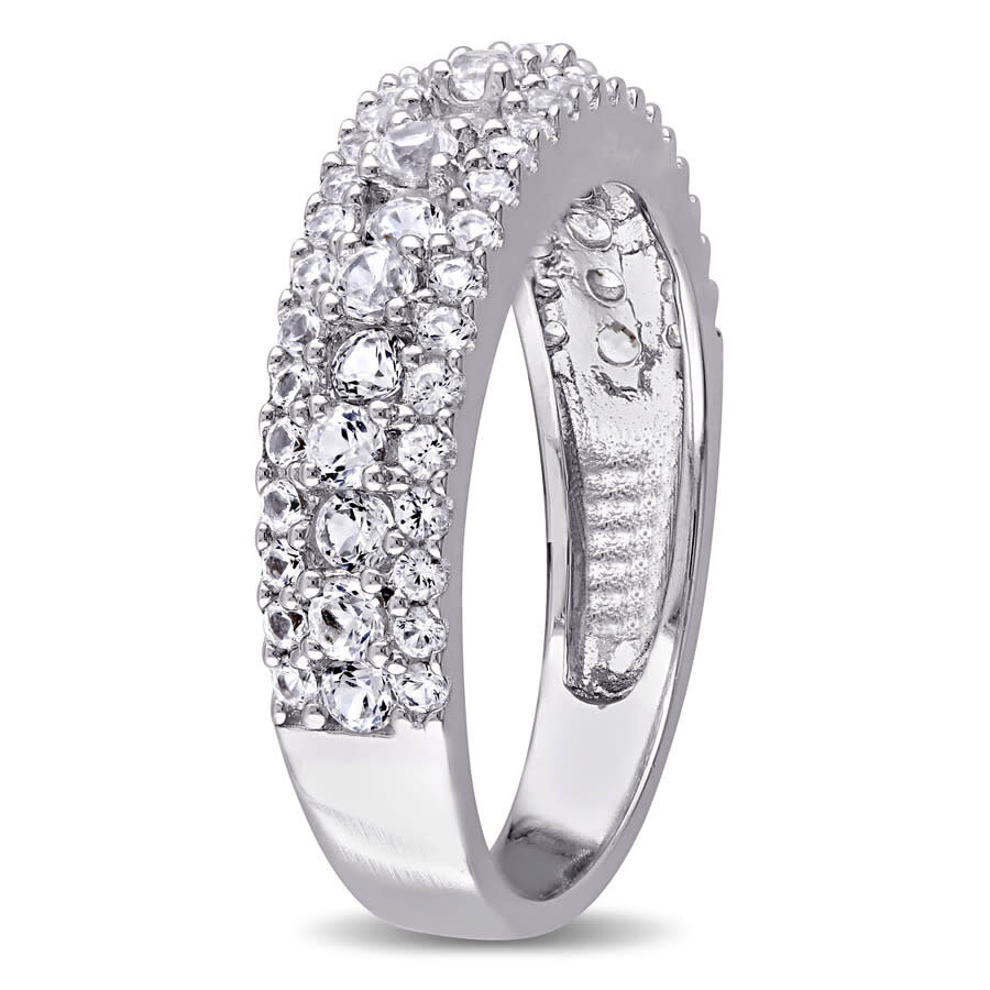 Amour Created White Sapphire Anniversary Band In Sterling Silver In White