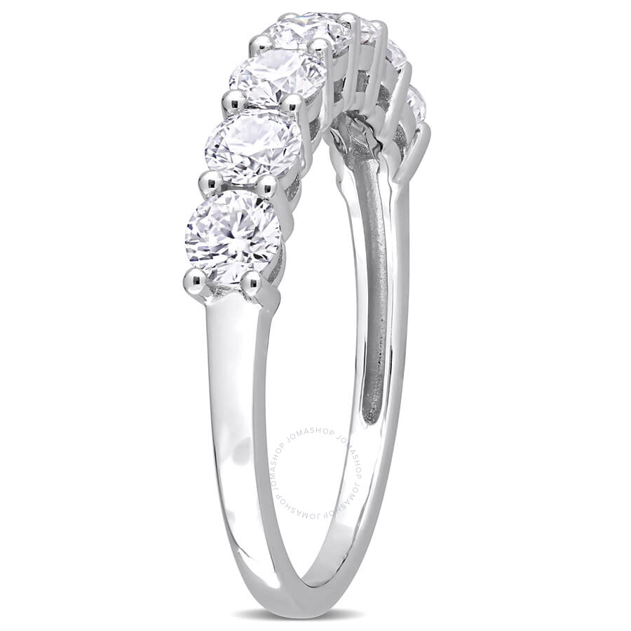 Amour 1 Ct Dew Created Moissanite Anniversary Band In Sterling Silver In White