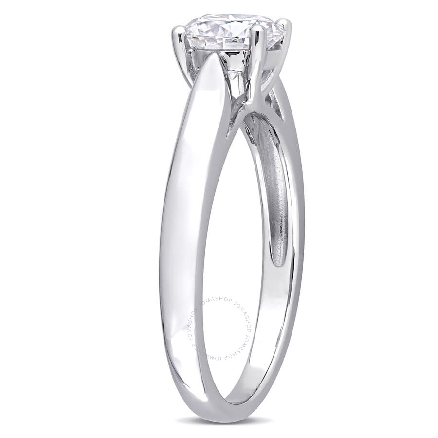Amour 1 Ct Dew Created Moissanite Solitaire Engagement Ring In Sterling Silver In White