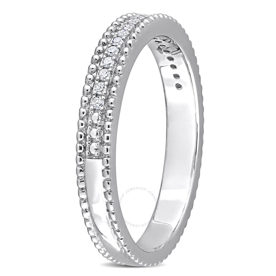 Amour 1/10 Ct Tw Diamond Eternity Ring In Sterling Silver In White