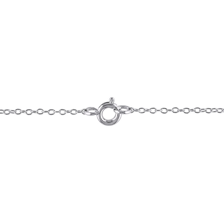 Amour 2-pc Set Of 3 3/4 Ct Tgw Created Blue Sapphire And Diamond Heart Pendant With Chain And Stud E In White