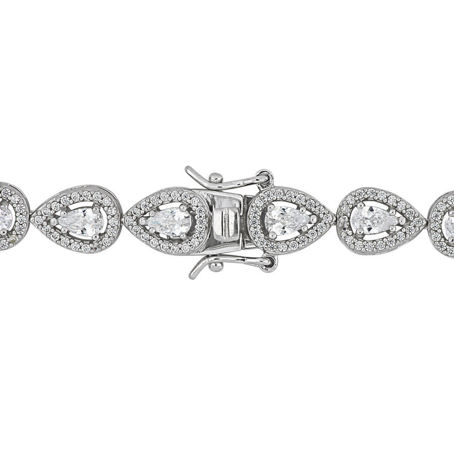 Amour Sterling Silver 38 CT Cubic Zirconia Drop Necklace Amour