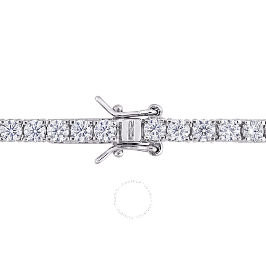Amour 5 1/10 Ct Dew Created Moissanite Tennis Bracelet In Sterling Silver In White