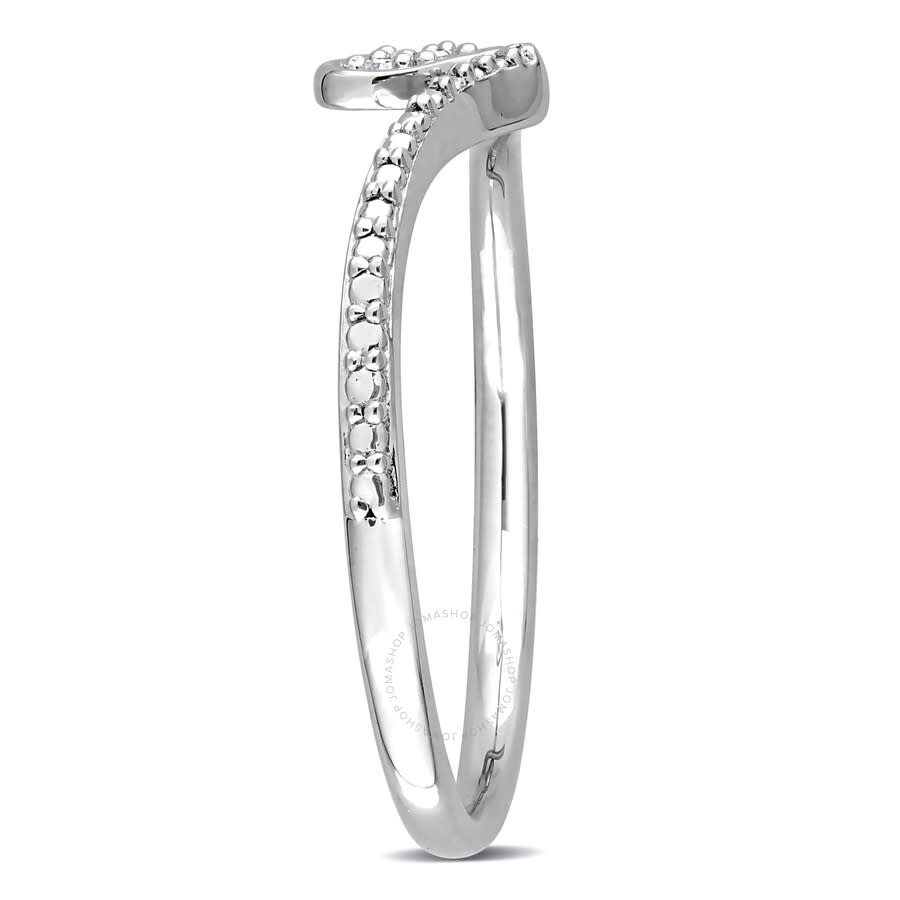 Amour Diamond Accent Heart Promise Ring In Sterling Silver In White