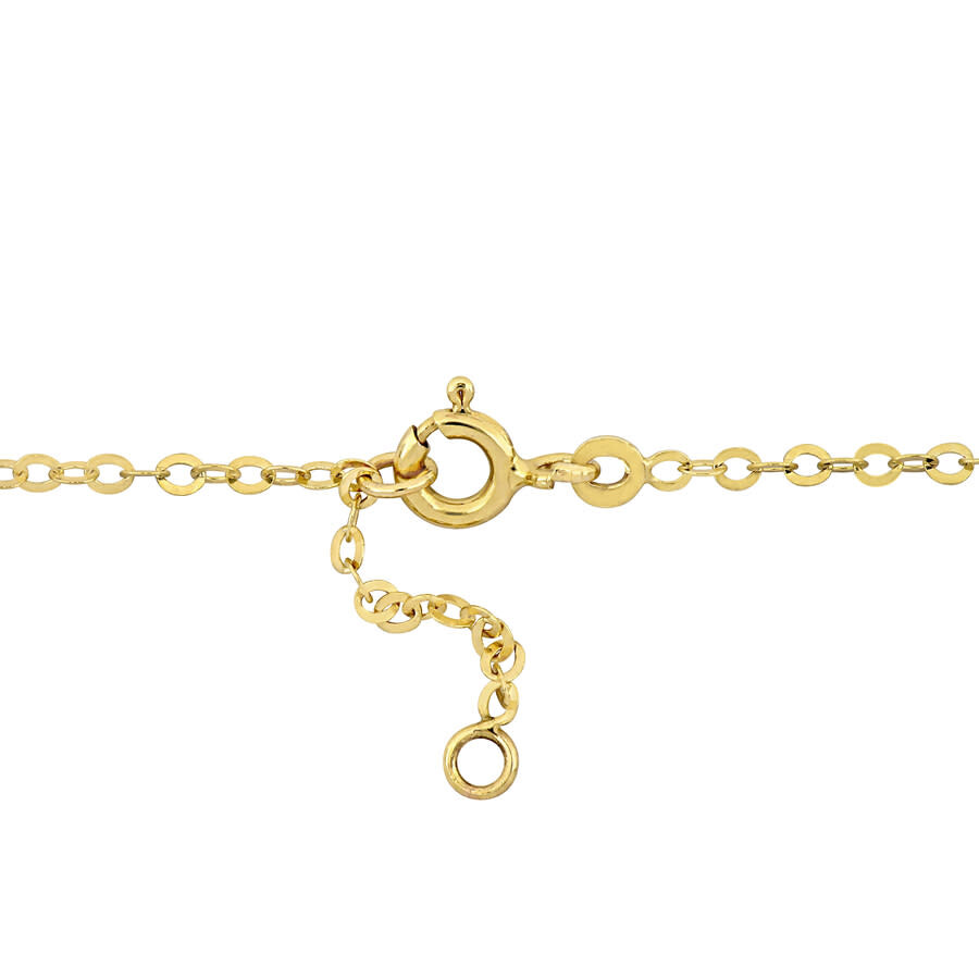 Amour White Enamel Rolo Chain Link Station Bracelet In 14k Yellow Gold - 6.5+0.5 In. In Yellow