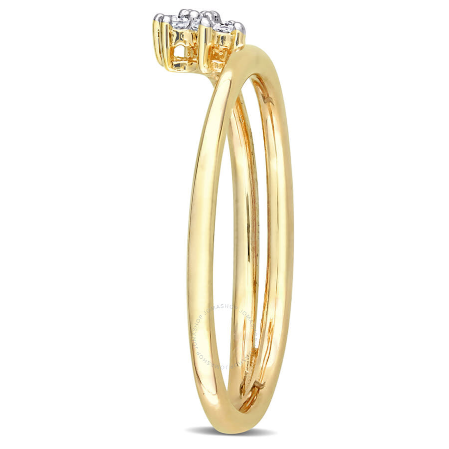 Shop Amour Diamond Accent Floral Promise Ring In Yellow Plated Sterling Silver