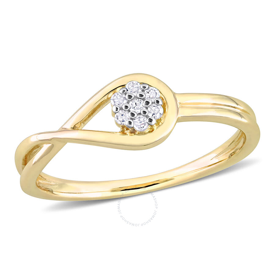 Amour Diamond Accent Infinity Promise Ring In Yellow Plated Sterling Silver In Yellow