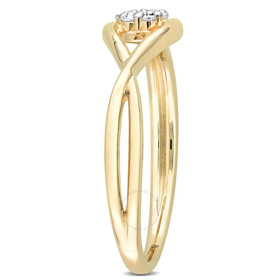 Amour Diamond Accent Infinity Promise Ring In Yellow Plated Sterling Silver In Yellow