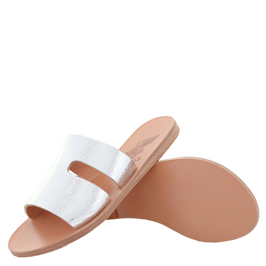 Ancient Greek Sandals Apteros Fish Scale-effect Metallic Leather Sandals