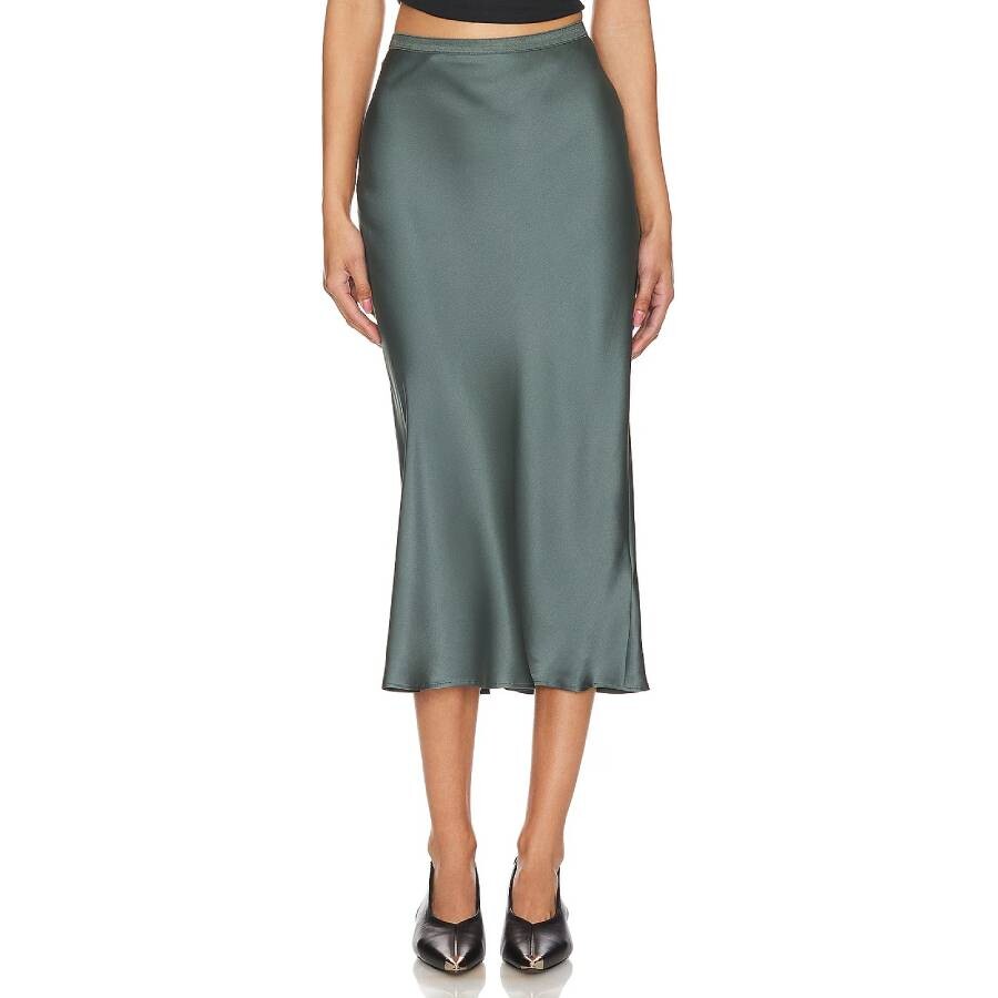 High-Waist Bar Silk Skirt
