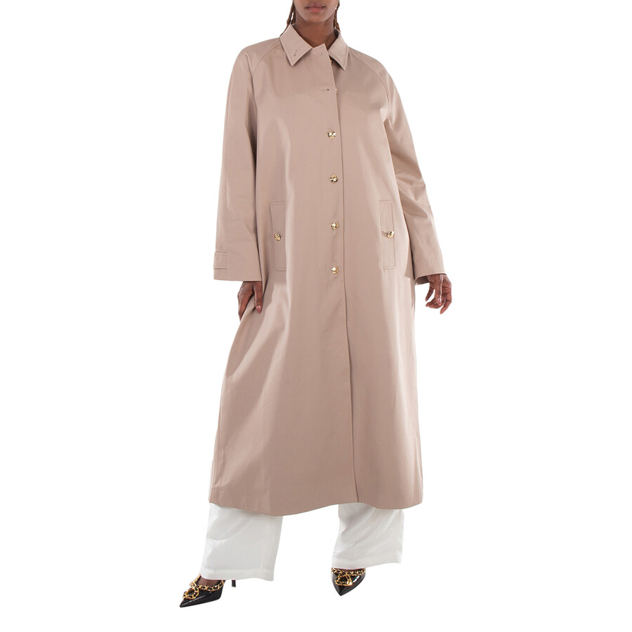 Ladies Beige Randy Maxi Trench Coat, Size Small