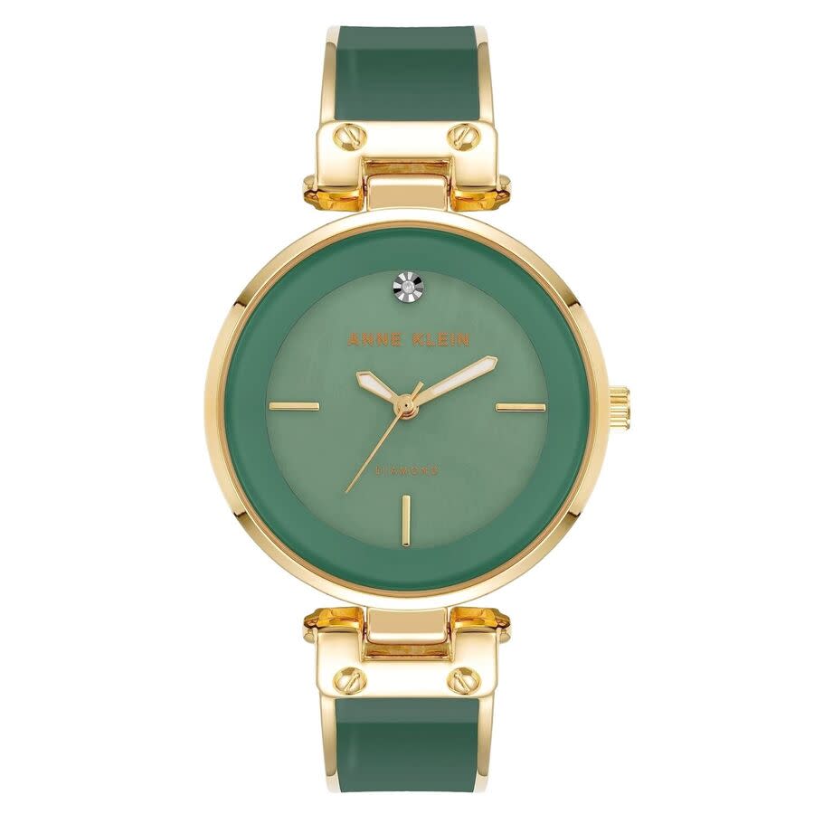 Anne Klein Accented Green Dial Ladies Watch AK-1414GNGB - Watches