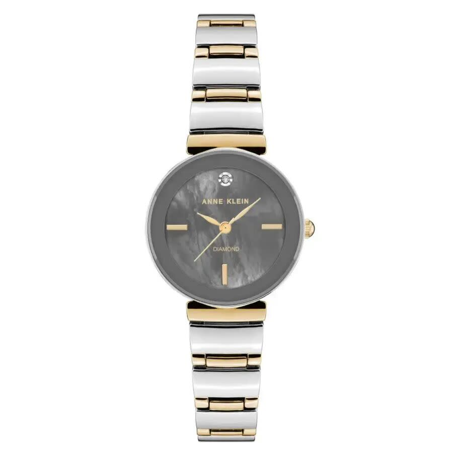 Anne Klein Accented Grey Dial Ladies Watch AK/2435GMTT