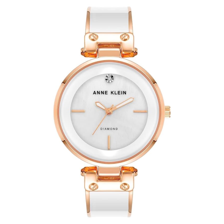 Anne Klein Accented White Dial Ladies Watch AK/1414WHRG