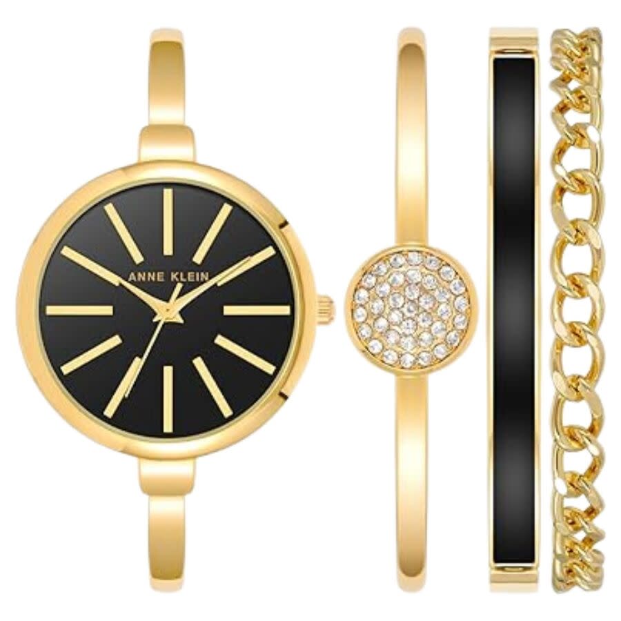 Anne Klein Classic Black Dial Ladies Watch AK-1470GBST