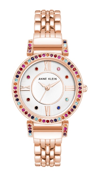 Anne Klein Classic Crystal White Dial Ladies Watch AK/2928RBRG