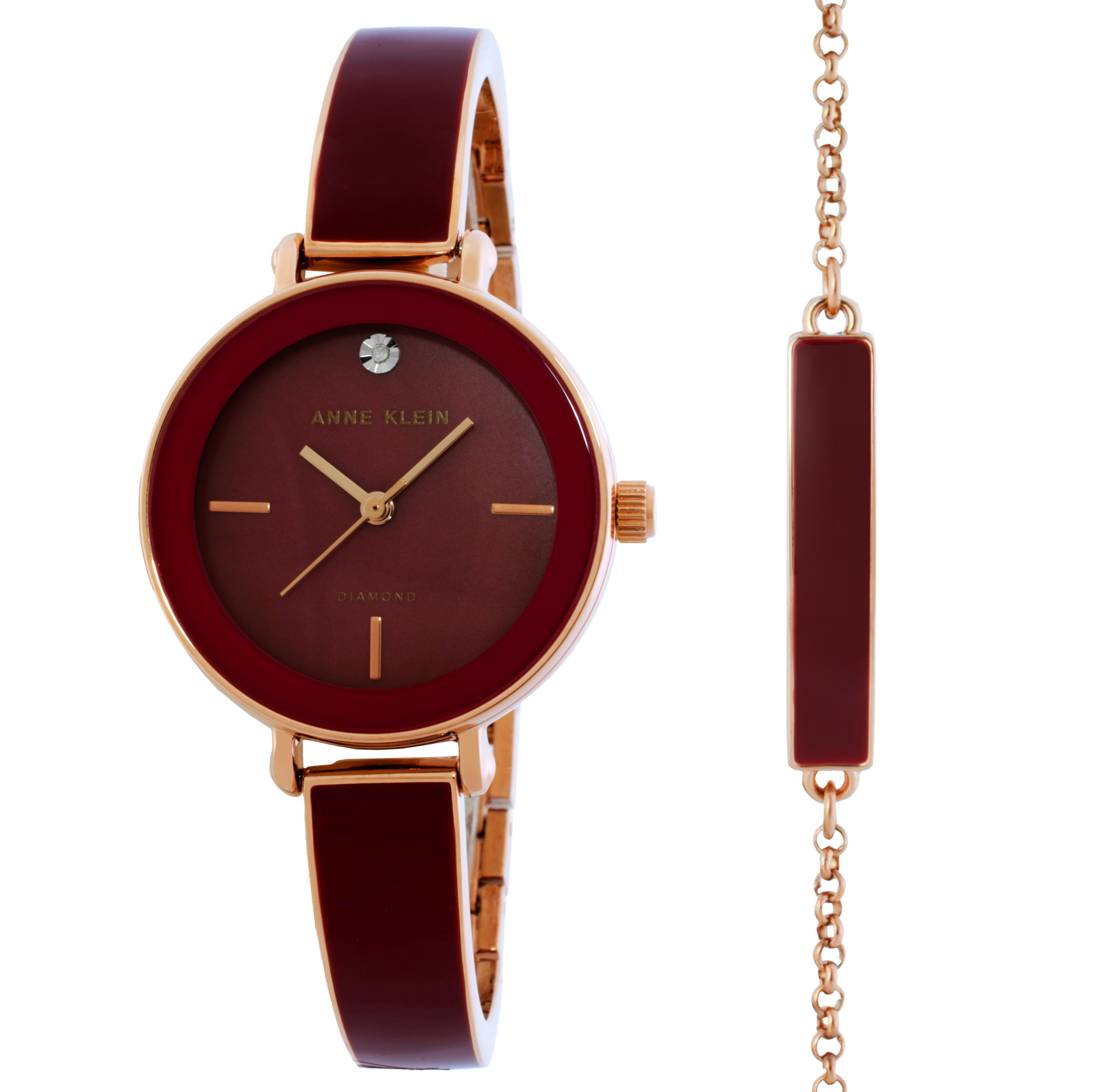 Anne Klein Classic Red Dial Ladies Watch AK/3620BYST