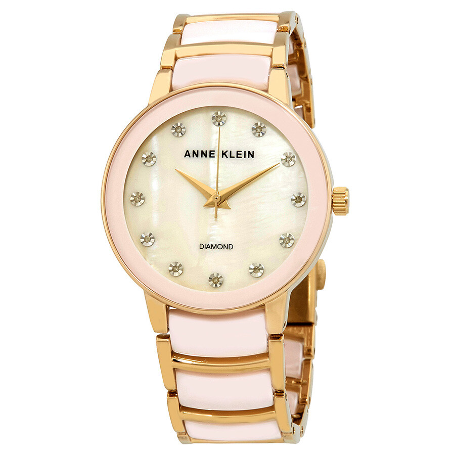 Anne Klein DiamondPink Mother of Pearl Dial Ladies Watch 2672LPGB