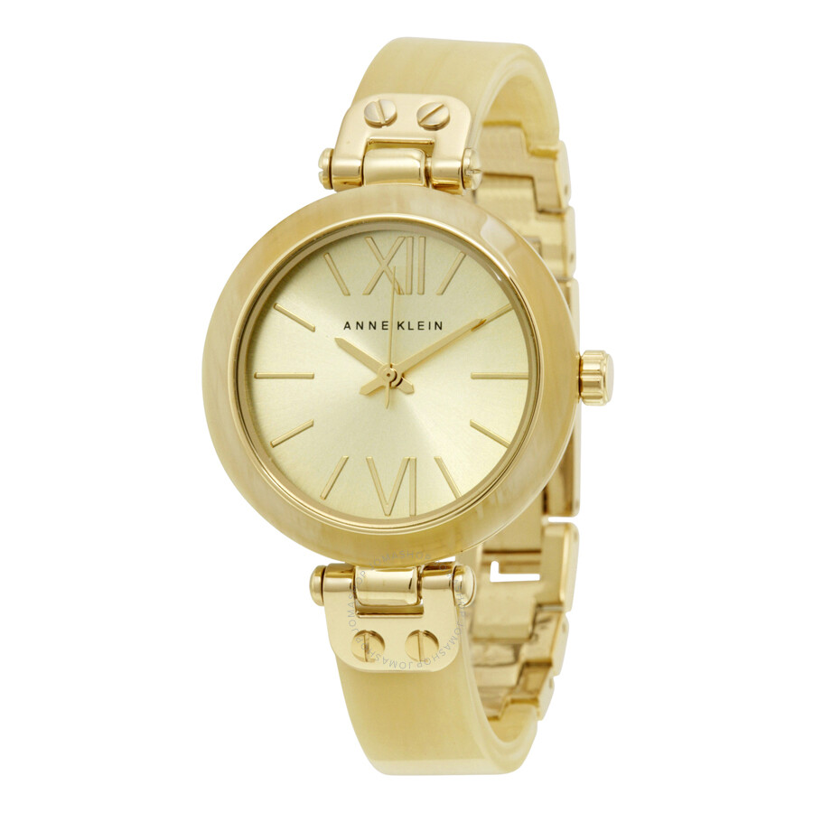 Anne Klein Gold Dial Gold-tone Horn Bangle Ladies Watch 10-9652CHHN ...