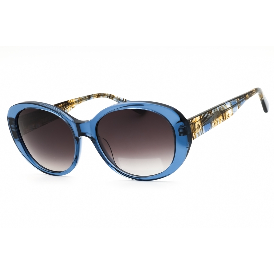 Anne Klein Ladies Blue Oval Sunglasses Ak7081 In ["blue"]