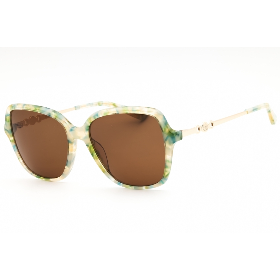 Anne Klein Ladies Green Rectangular Sunglasses Ak7093 In ["green"]