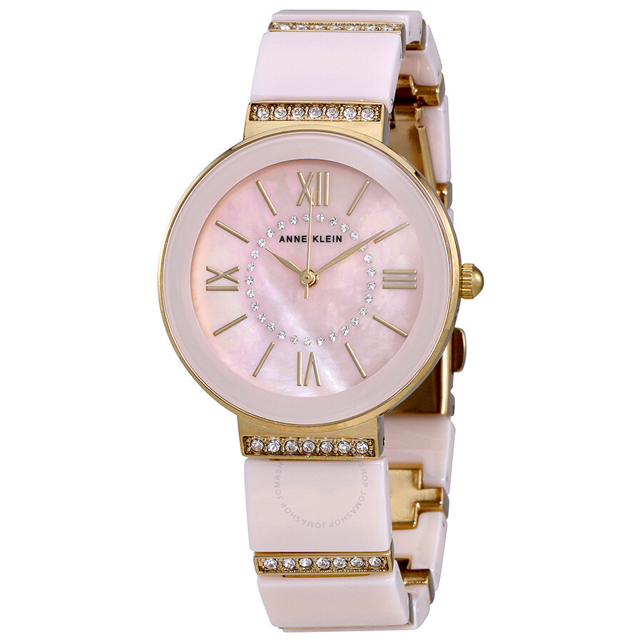 Anne Klein Light Pink Mother of Pearl Dial Ladies Watch 2832LPGB ...