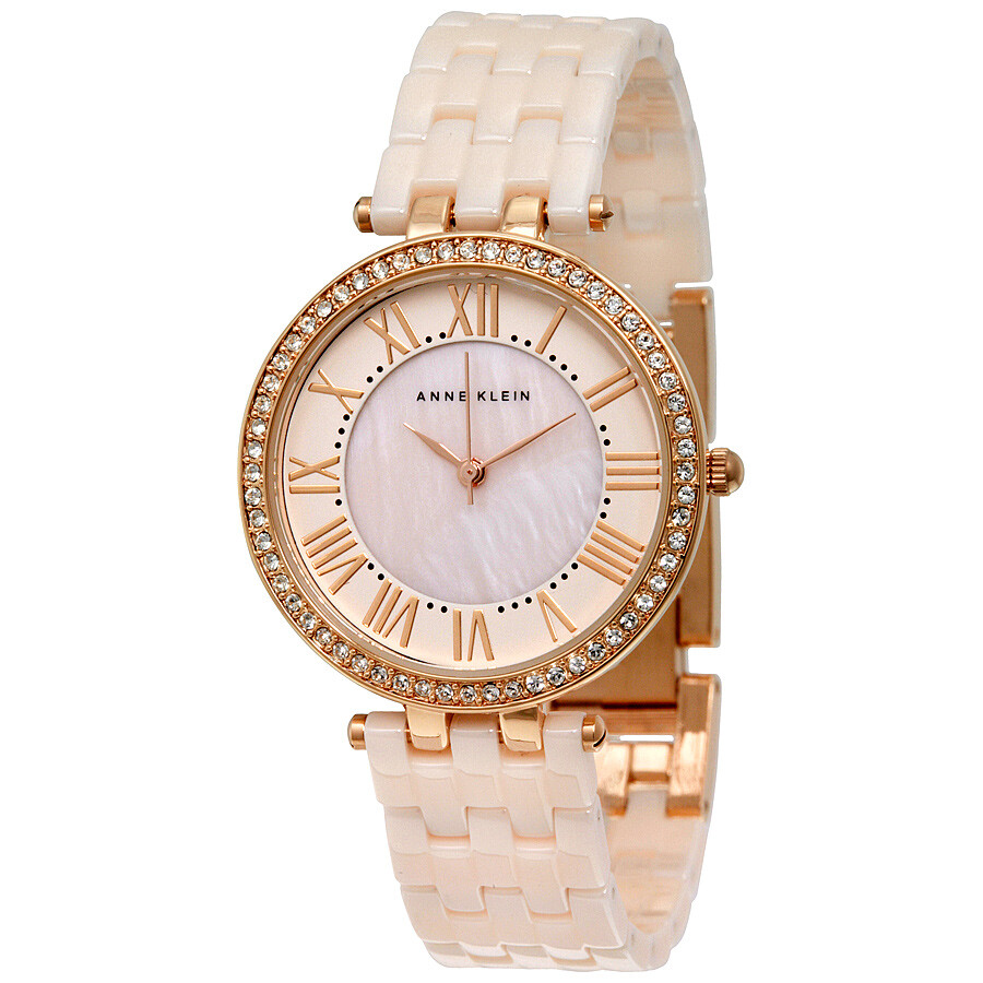 Anne Klein Pink Mother of Pearl Dial Quartz Ladies Watch 2130RGLP ...