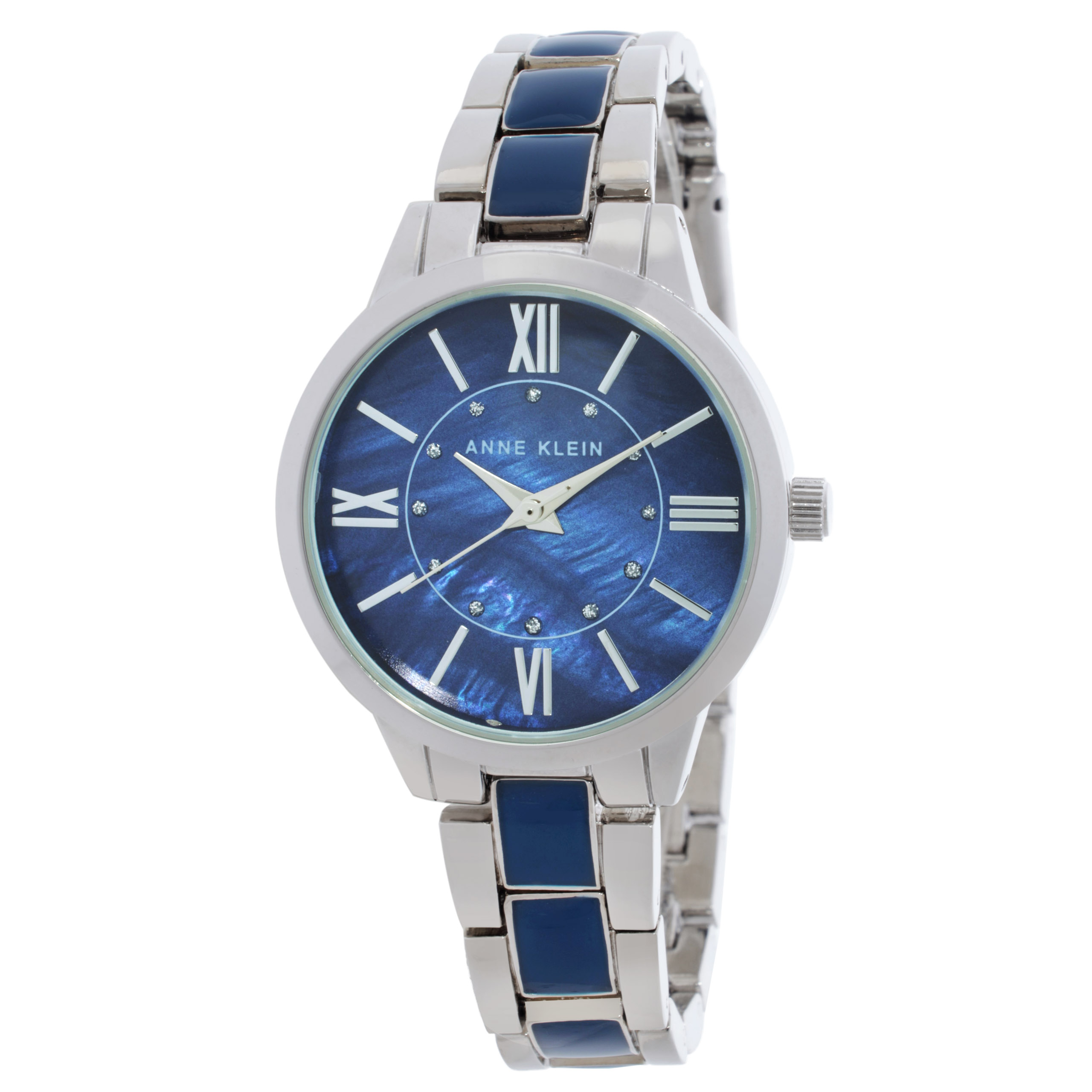 Anne Klein Quartz Blue Mother of Pearl Dial Ladies Watch and Bracelet Set AK-3667NVST