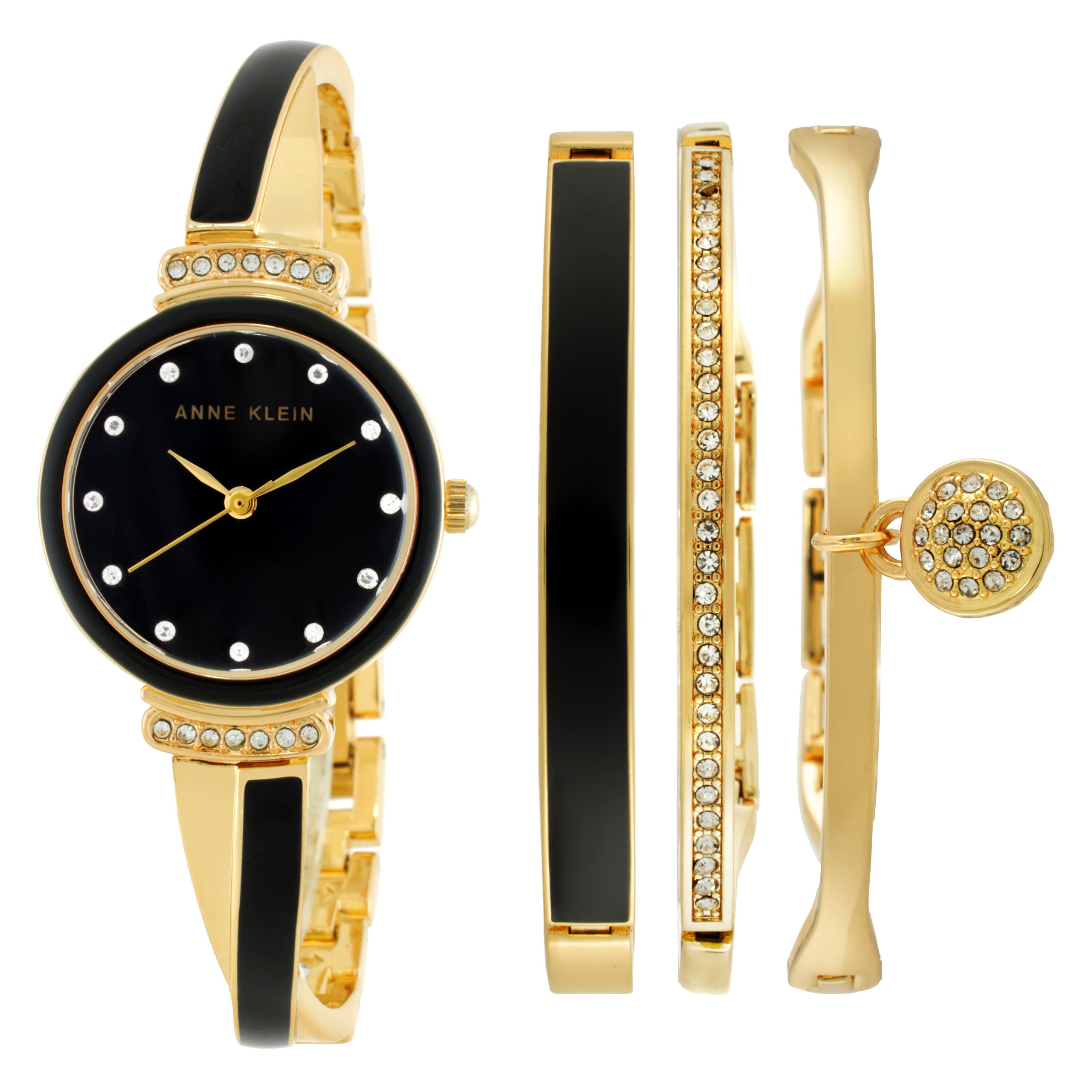 Anne Klein Quartz Crystal Black Dial Ladies Watch and  display picture 3