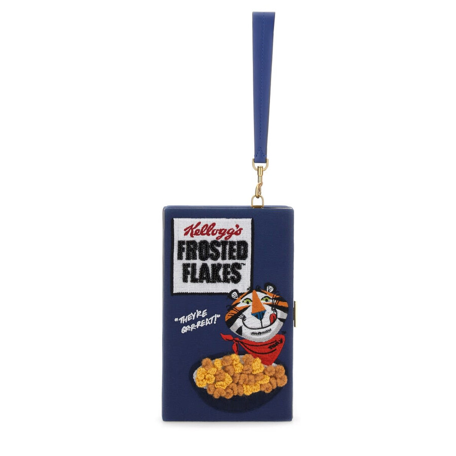 Anya Hindmarch Frosted Flakes Clutch Bag In Blue