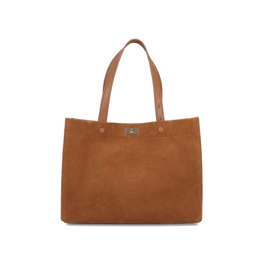 Anya Hindmarch Panelled Top Handle Bag In Brown