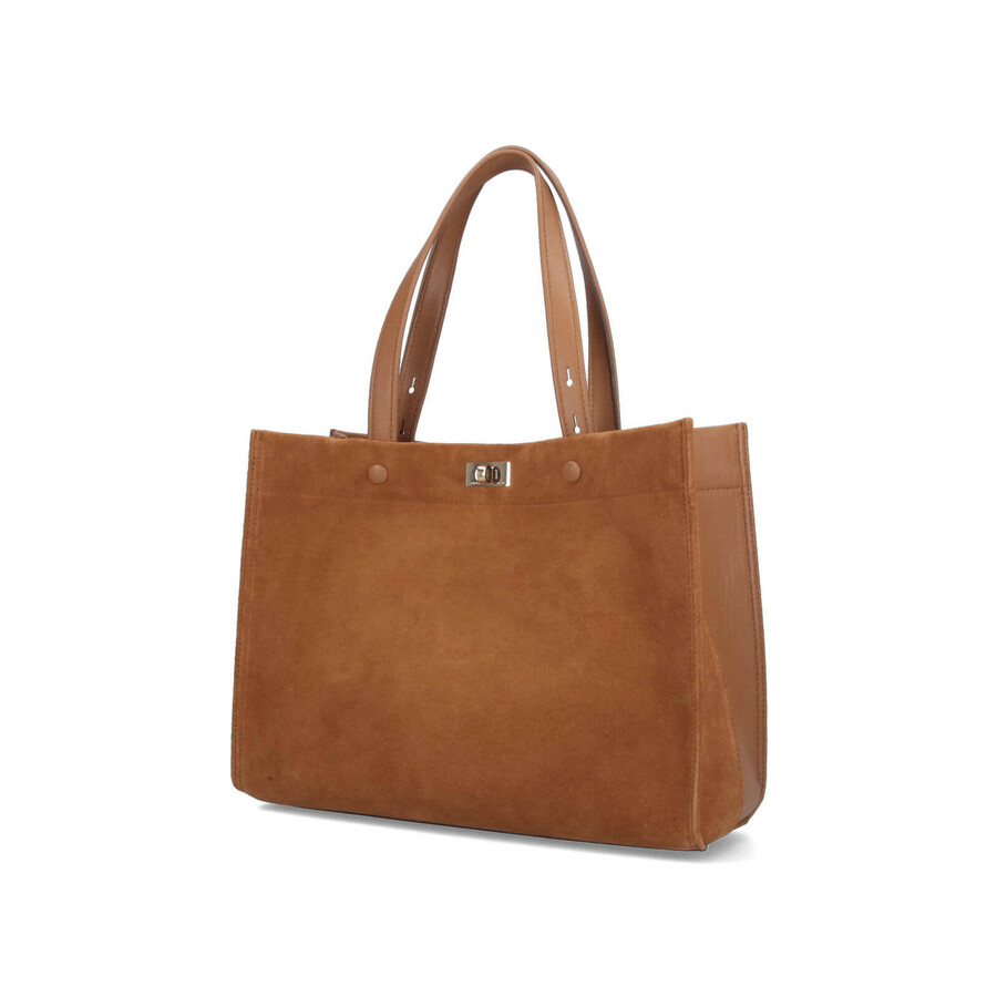 Anya Hindmarch Panelled Top Handle Bag In Brown