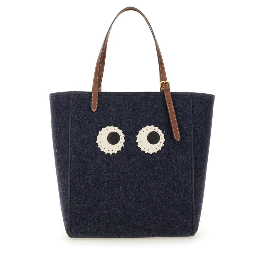 Anya Hindmarch Small Eyes Tote Bag In Blue