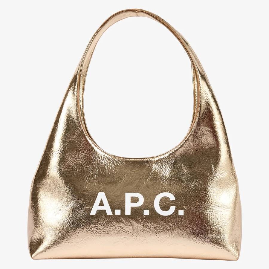 Apc Mini Ninon Metallic Logo Shoulder Bag In Gold