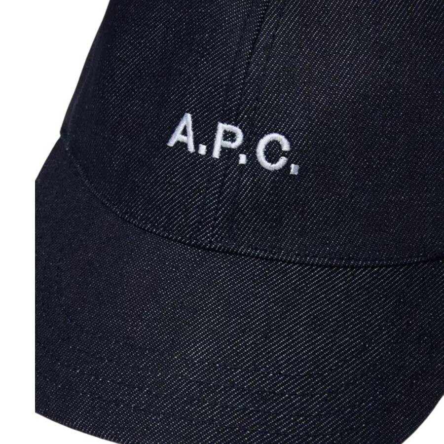 Apc A.p.c. Charlie Embroidered Logo Denim Baseball Cap In Black