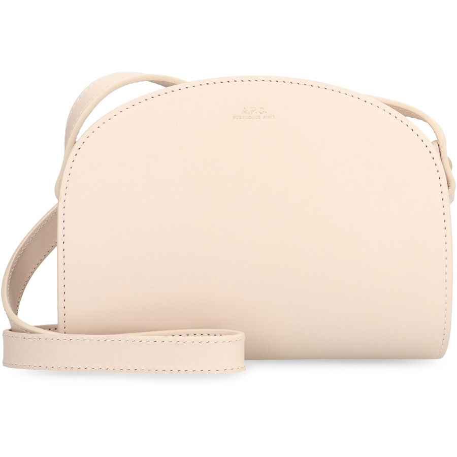 Apc A.p.c. Demi-lune Mini Leather Crossbody Bag In Pink