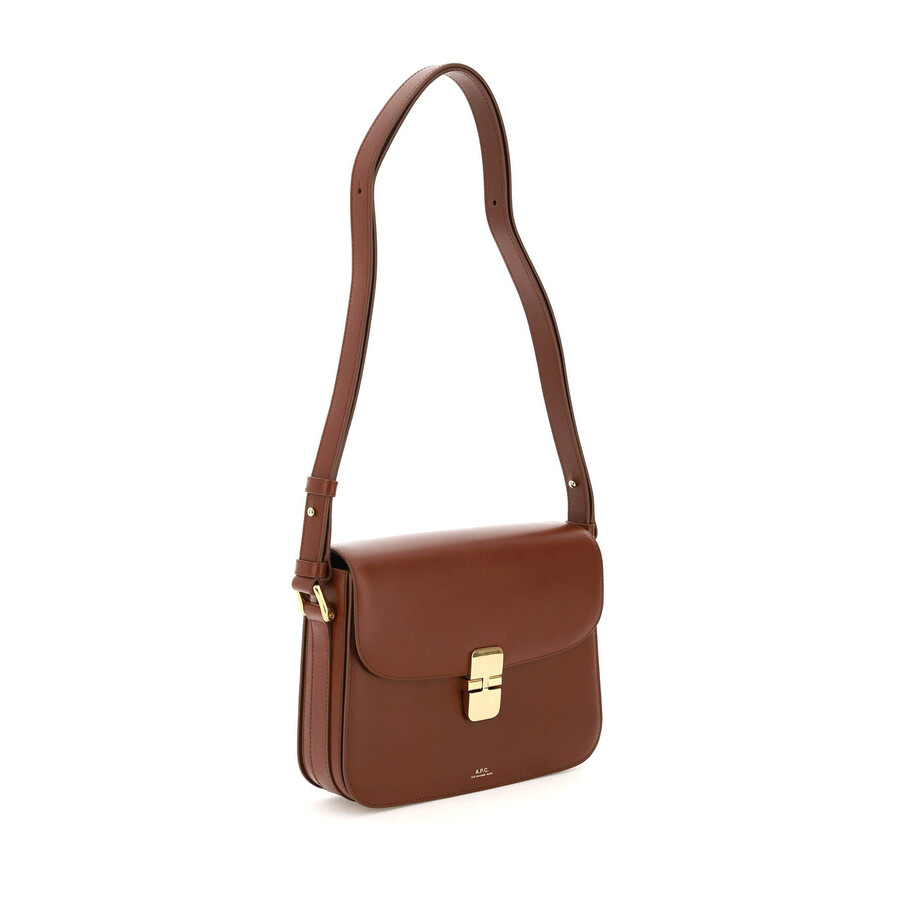 Apc A.p.c. Grace Foldover Shoulder Bag In Brown
