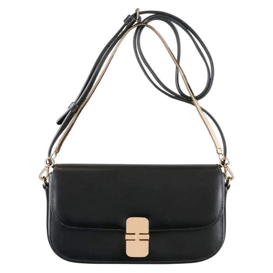Apc A.p.c. Grace Leather Chain Clutch Bag In Black