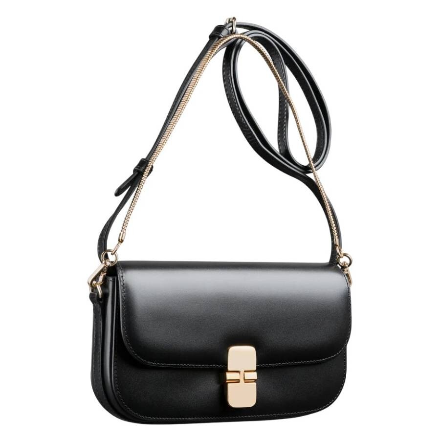 Apc A.p.c. Grace Leather Chain Clutch Bag In Black