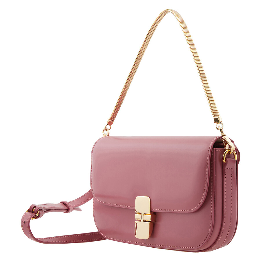 Apc A.p.c. Grace Leather Chain Clutch Bag In Pink