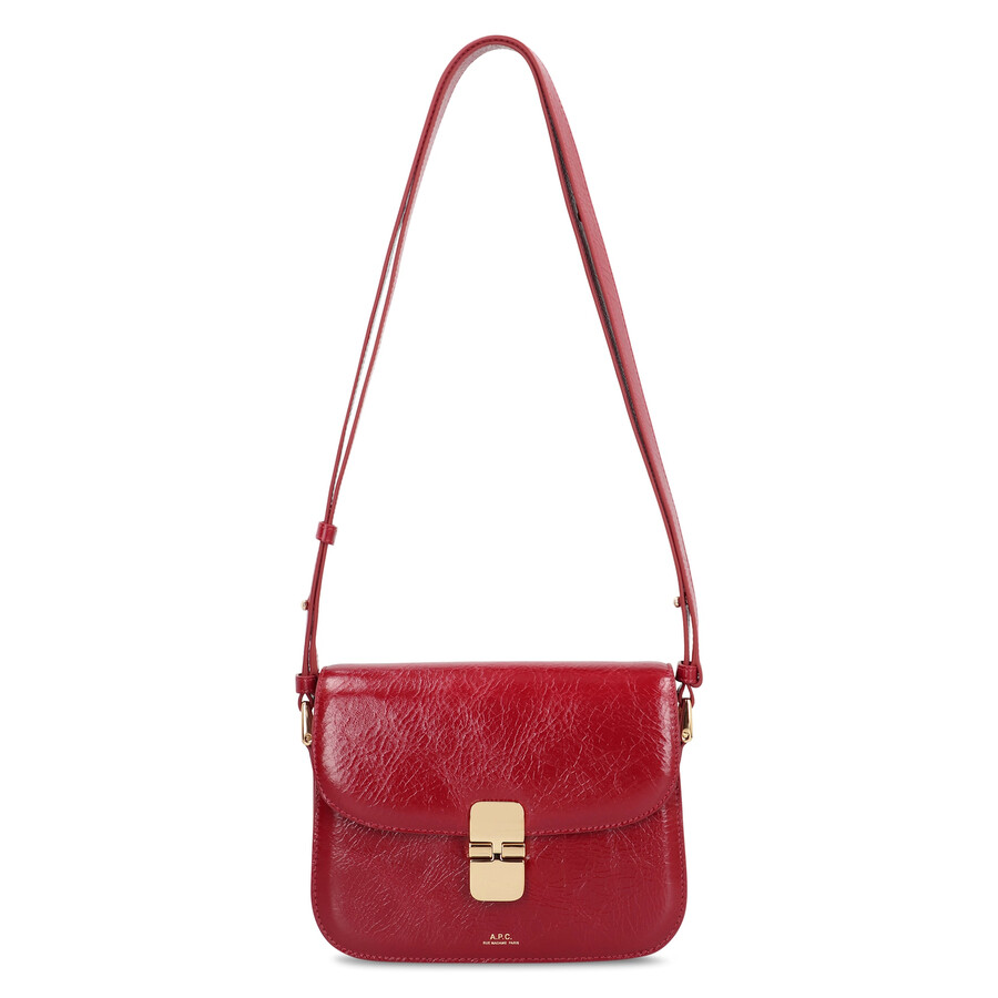 Apc A.p.c. Grace Small Bag In Crinkled Leather In Red