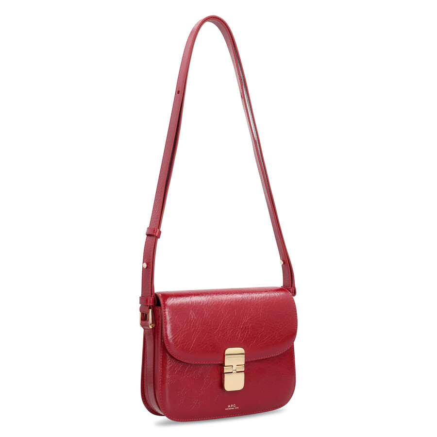 Apc A.p.c. Grace Small Bag In Crinkled Leather In Red