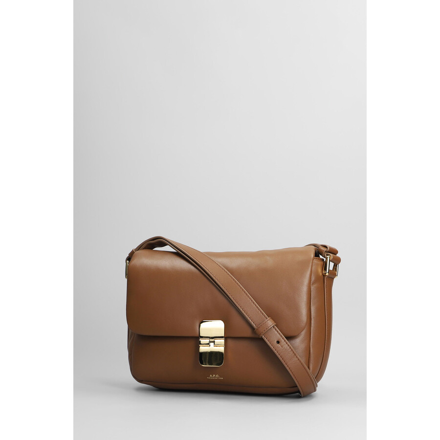 Apc A.p.c. Grace Soft Shoulder Bag In Brown Leather In Brown