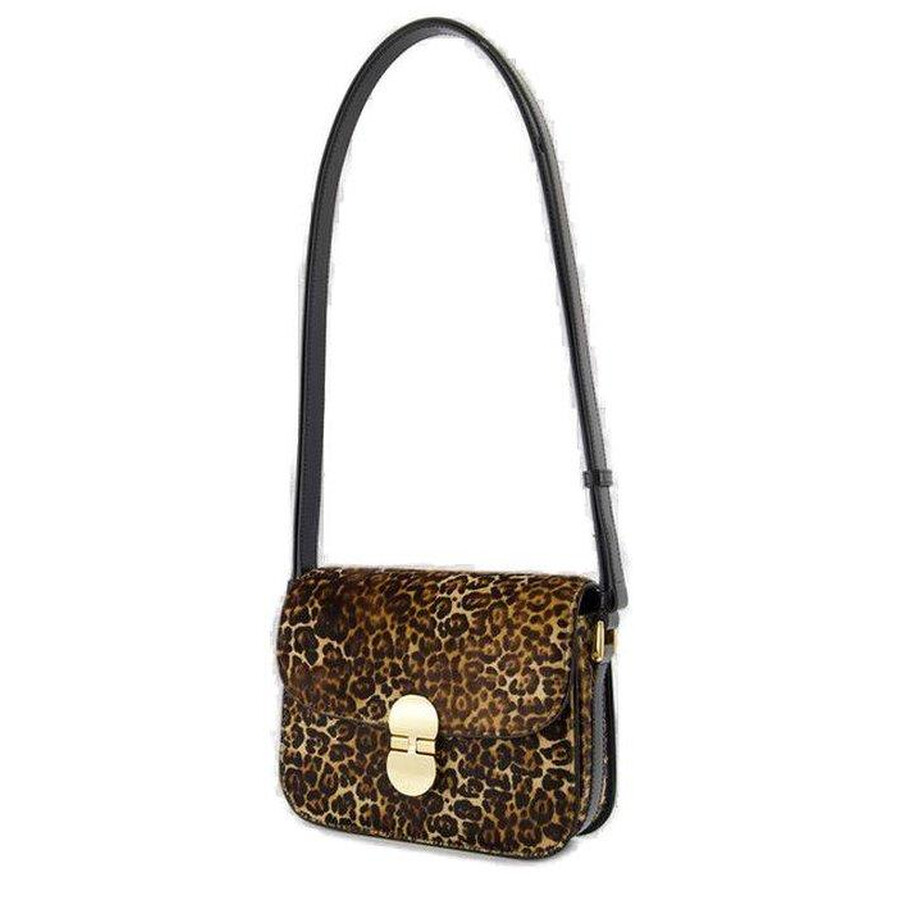 Apc A.p.c. Leopard Printed Small Shoulder Bag In Brown