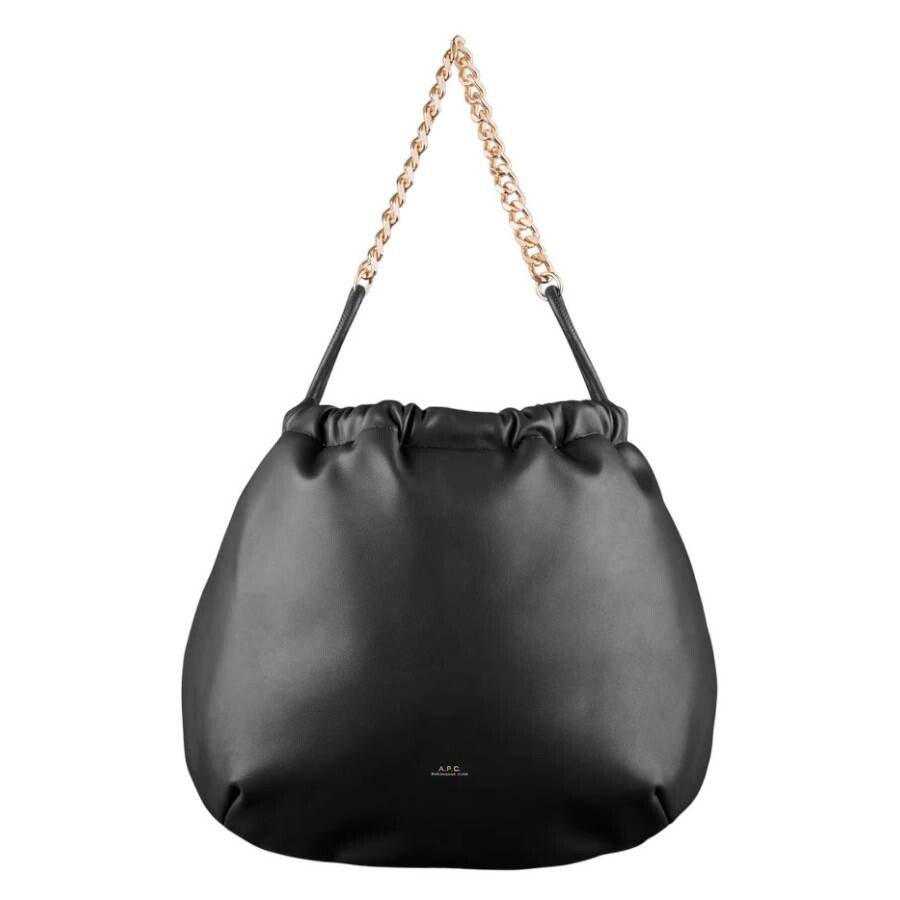 Apc A.p.c. Ninon Logo Chain Shoulder Bag In Black