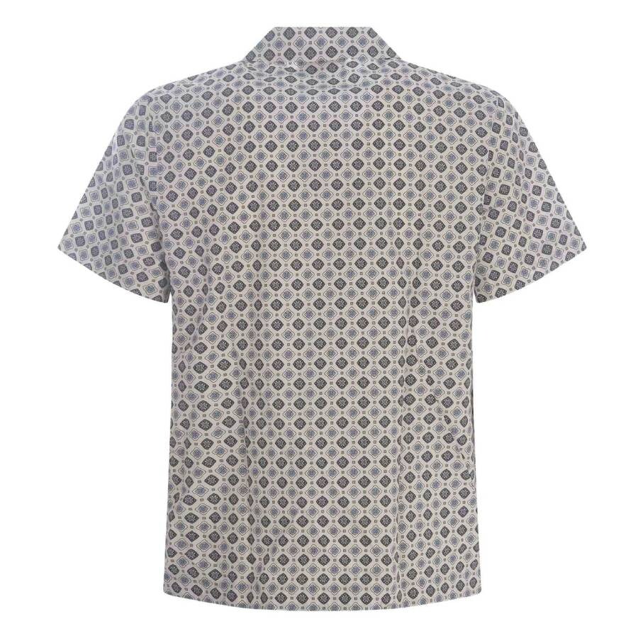 Apc A.p.c. Pattern-printed Short-sleeved Shirt In White