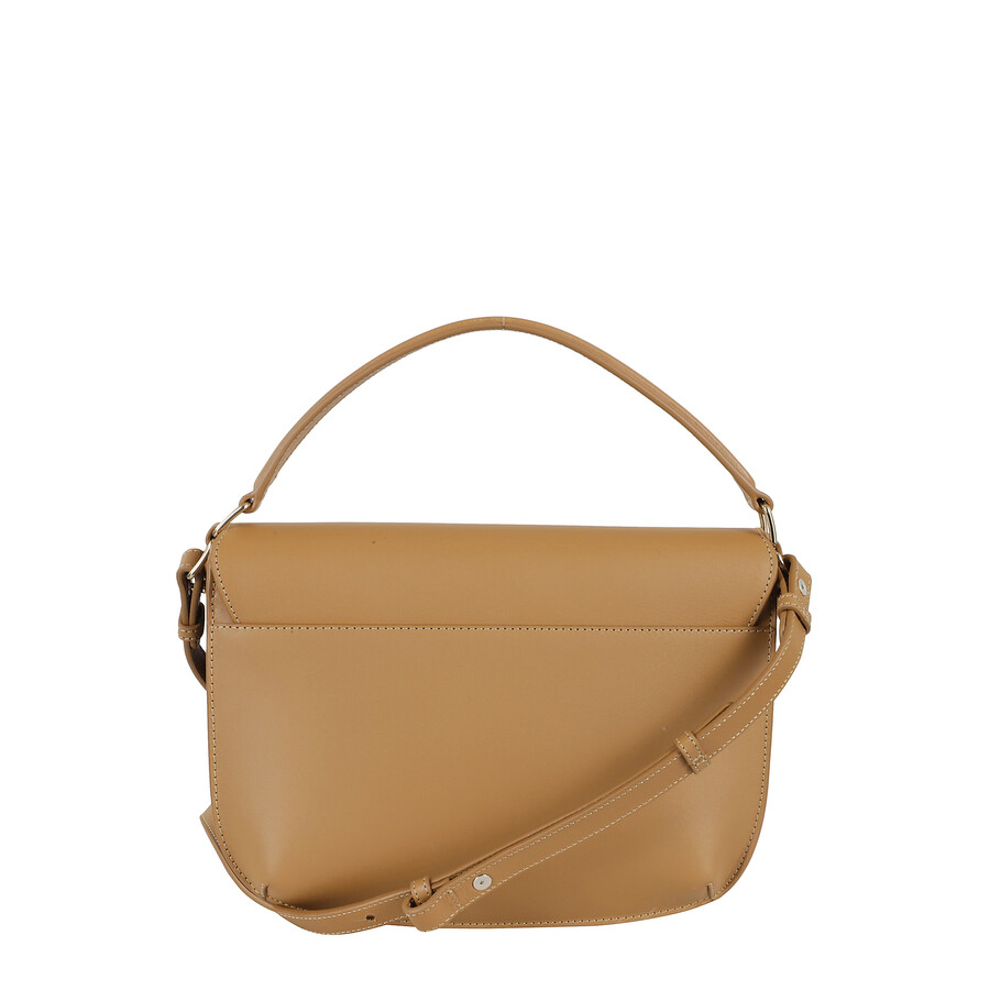 Apc A.p.c. Brown Cowhide Shoulder Bag With Flap Closure In Brown