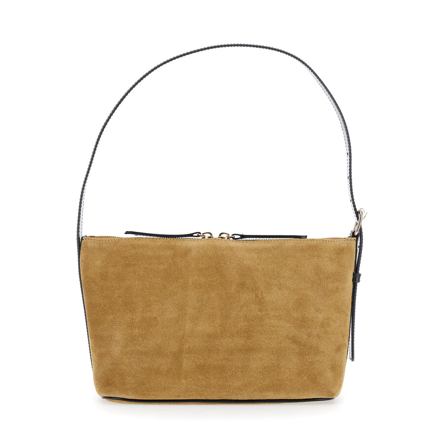 Apc A.p.c. Vera Beige Shoulder Bag With Top Handle And Zip Closure In Suede In Multi