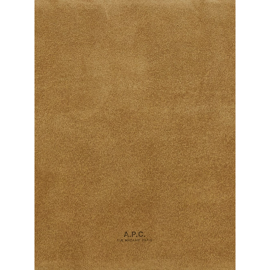 Apc A.p.c. Vera Beige Shoulder Bag With Top Handle And Zip Closure In Suede In Sand