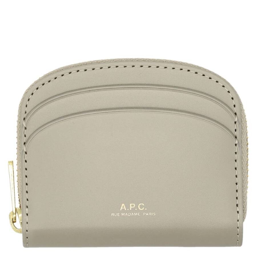 Apc A.p.c. Vert Taupe Demi-lune Mini Compact Coin Purse In Brown